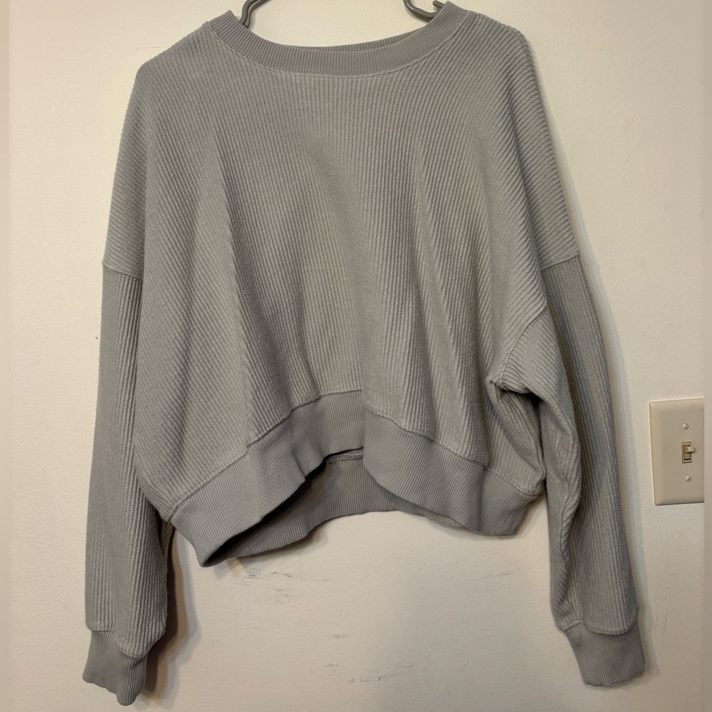 Aerie Gray Ribbed Sweater